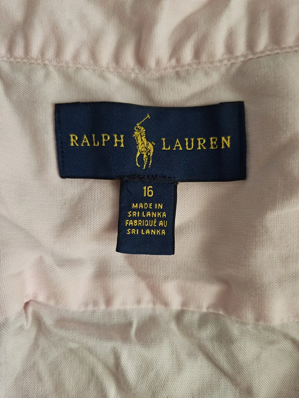 Girl's Ralph Lauren Light Pink Short Puffy-Sleeve Button-Down Shirt